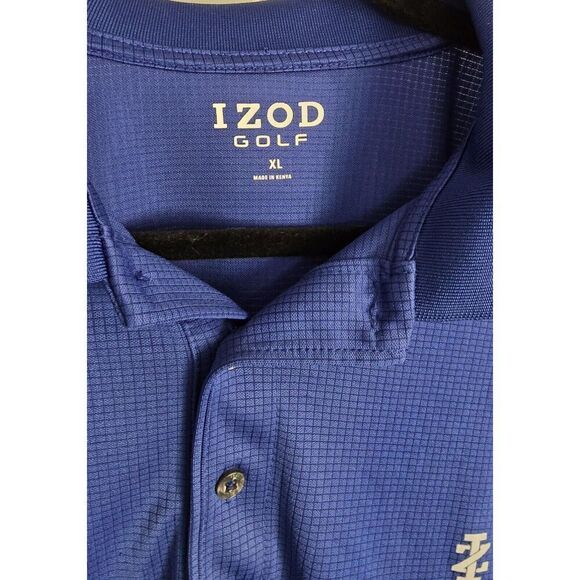 IZOD Golf Men's Polo Shirt Size Large XL performance BREATHABLE Navy Blue - Picture 3 of 9